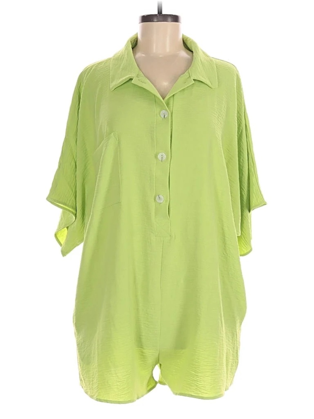 BUCKETLIST Lime Green Short Sleeve Jumpsuit Romper